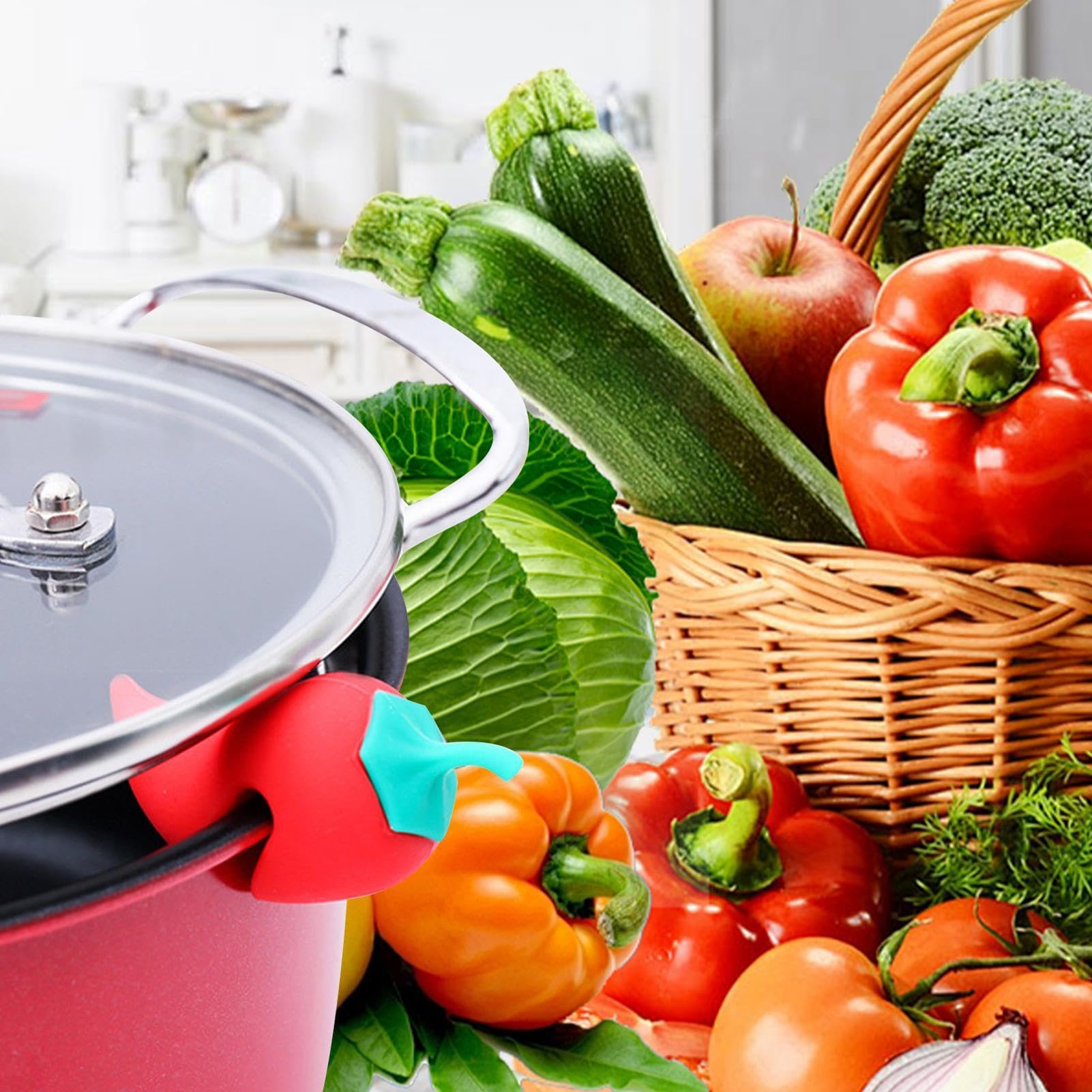 Amazon.co.jp: 鍋の蓋はシリコンを持ち上げます、鍋用シリコンこぼれ